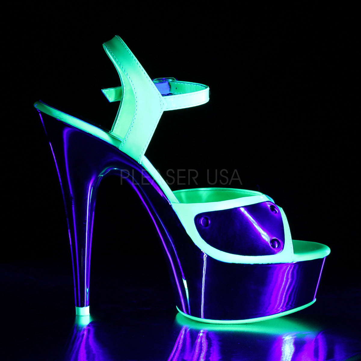 DELIGHT-609NC Neon Green/Silver Chrome
