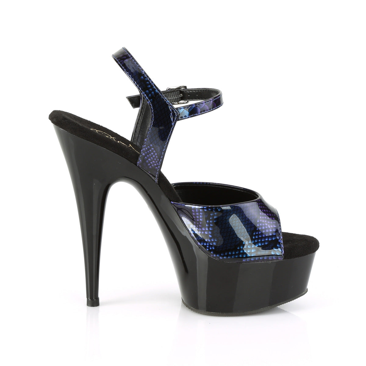 DELIGHT-609SP Royal Blue Snake Patent/Black