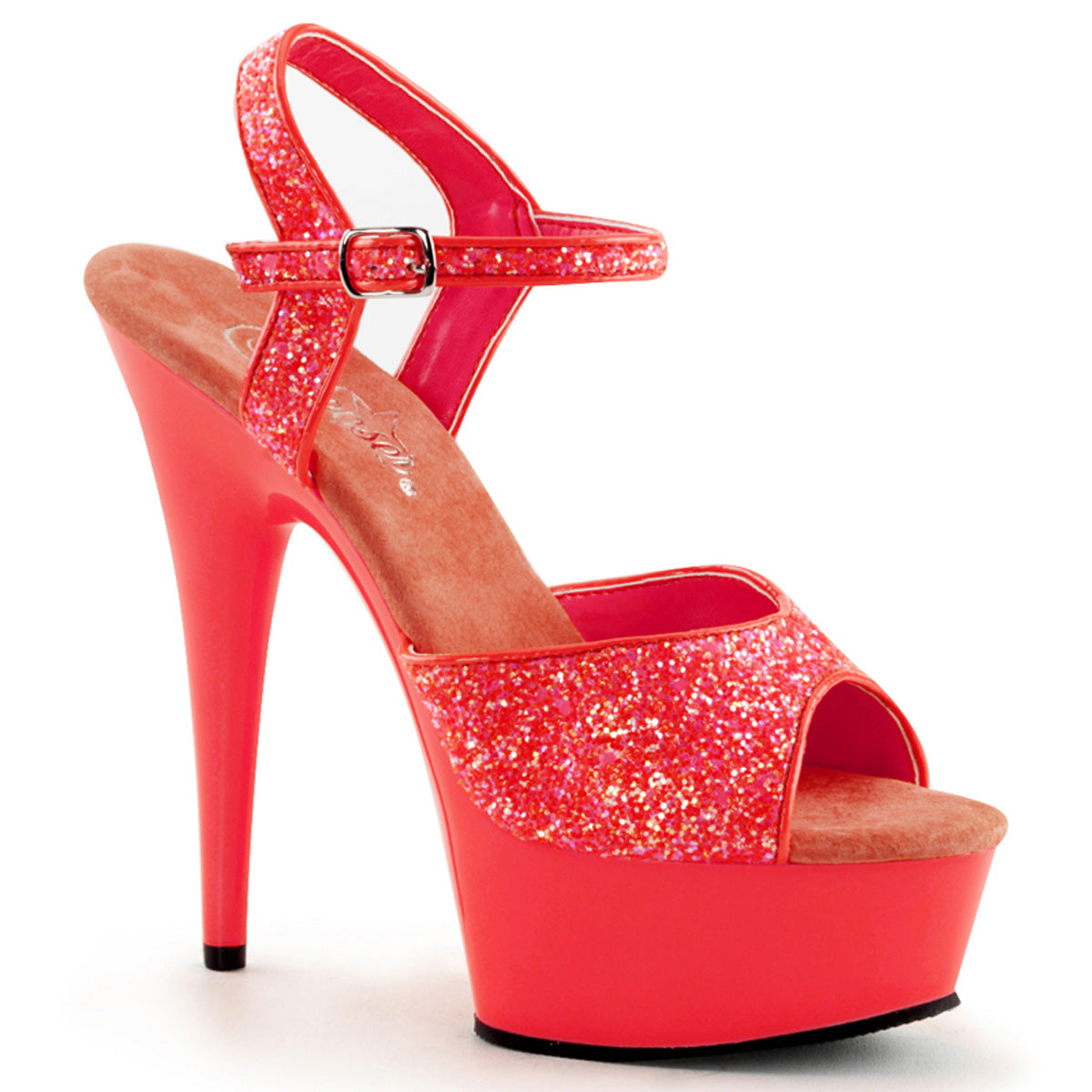 DELIGHT-609UVG Neon Coral Glitter/Coral