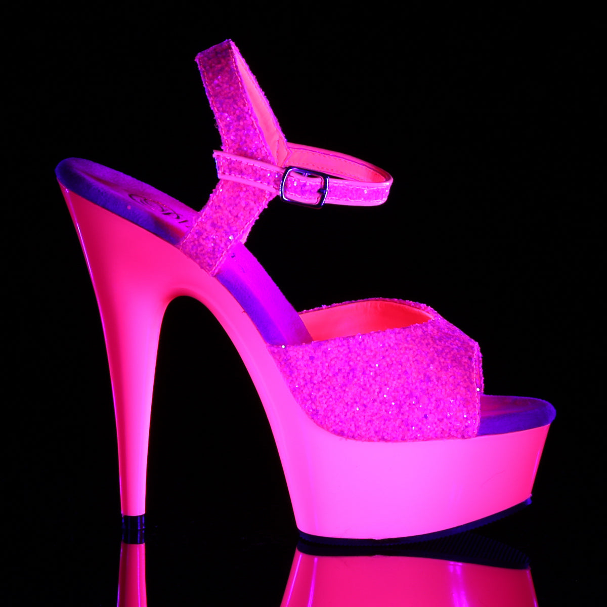 DELIGHT-609UVG Neon Hot Pink Glitter/Hot Pink