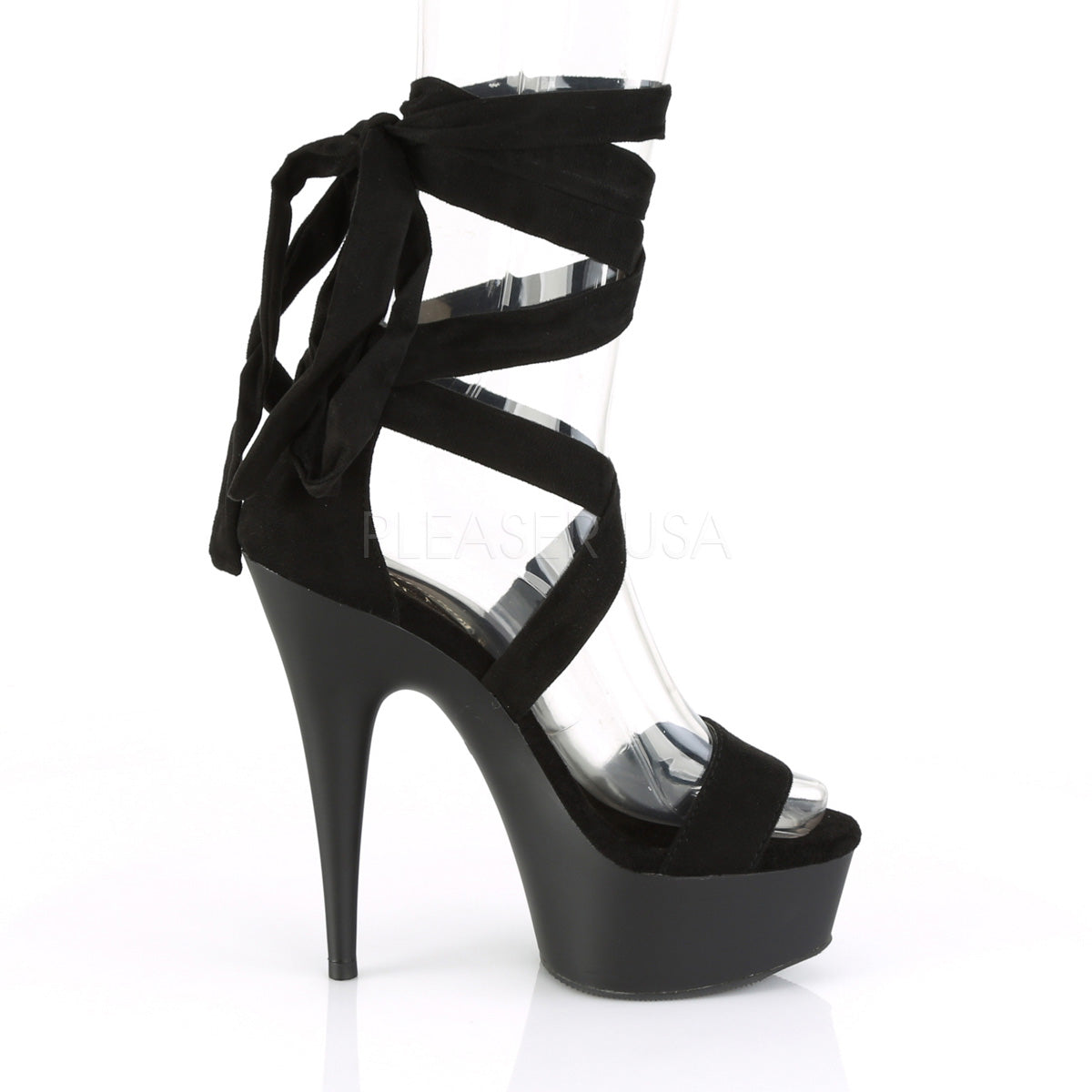 DELIGHT-671 Black Faux Suede/Black Matte