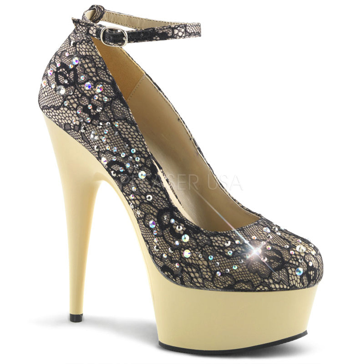 DELIGHT-686LC Champagne Satin-Lace/Cream