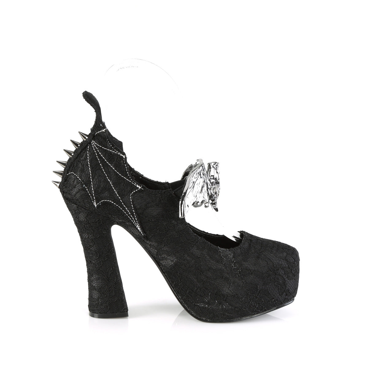 DEMON-18 Black Satin-Black Lace