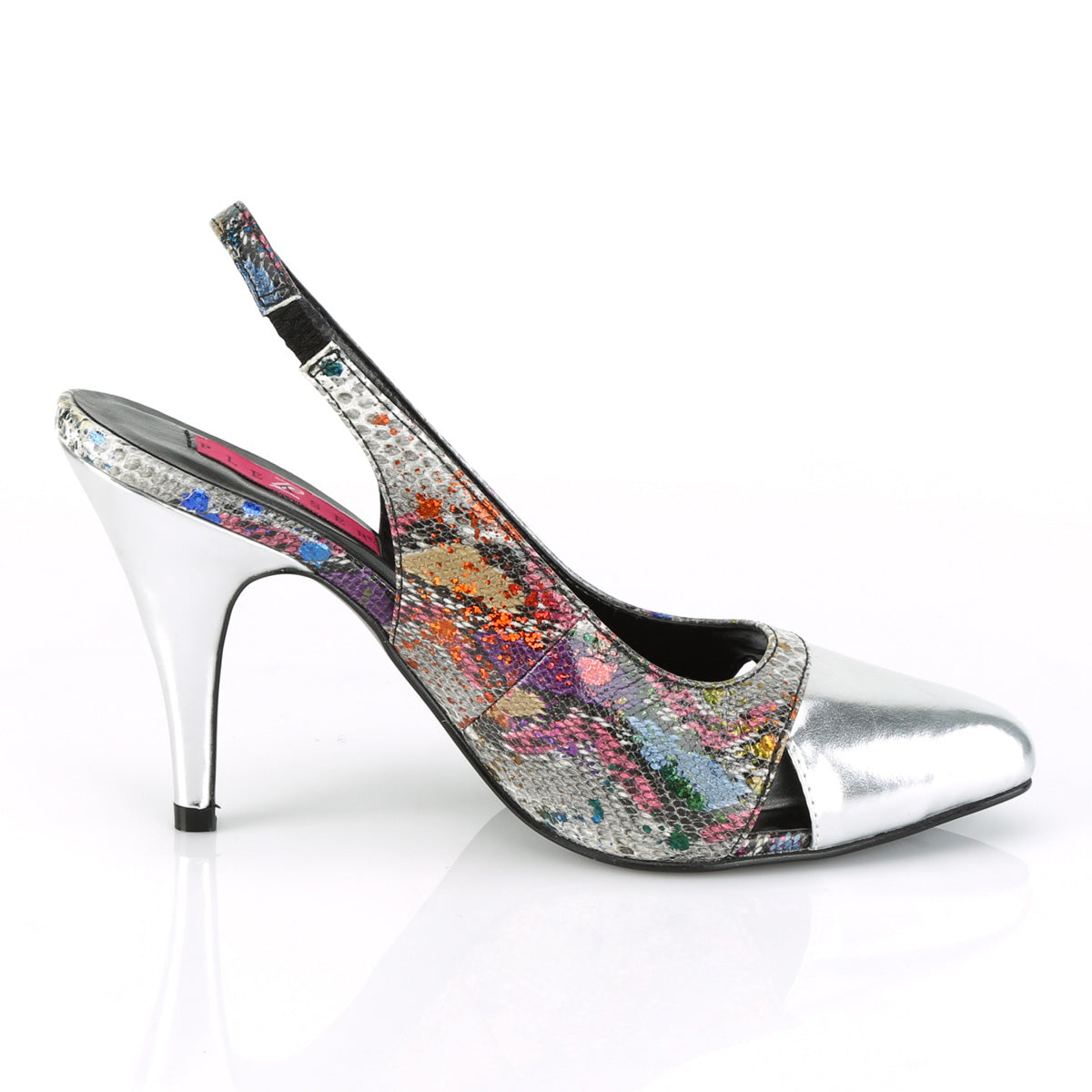 DREAM-405 Multi-Color Snake Print-Silver Metallic Pu