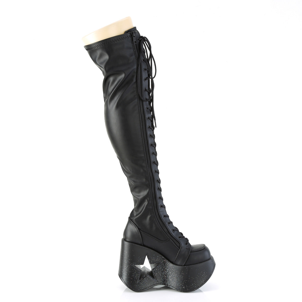 DYNAMITE-300-1 Black Stretch Vegan Leather