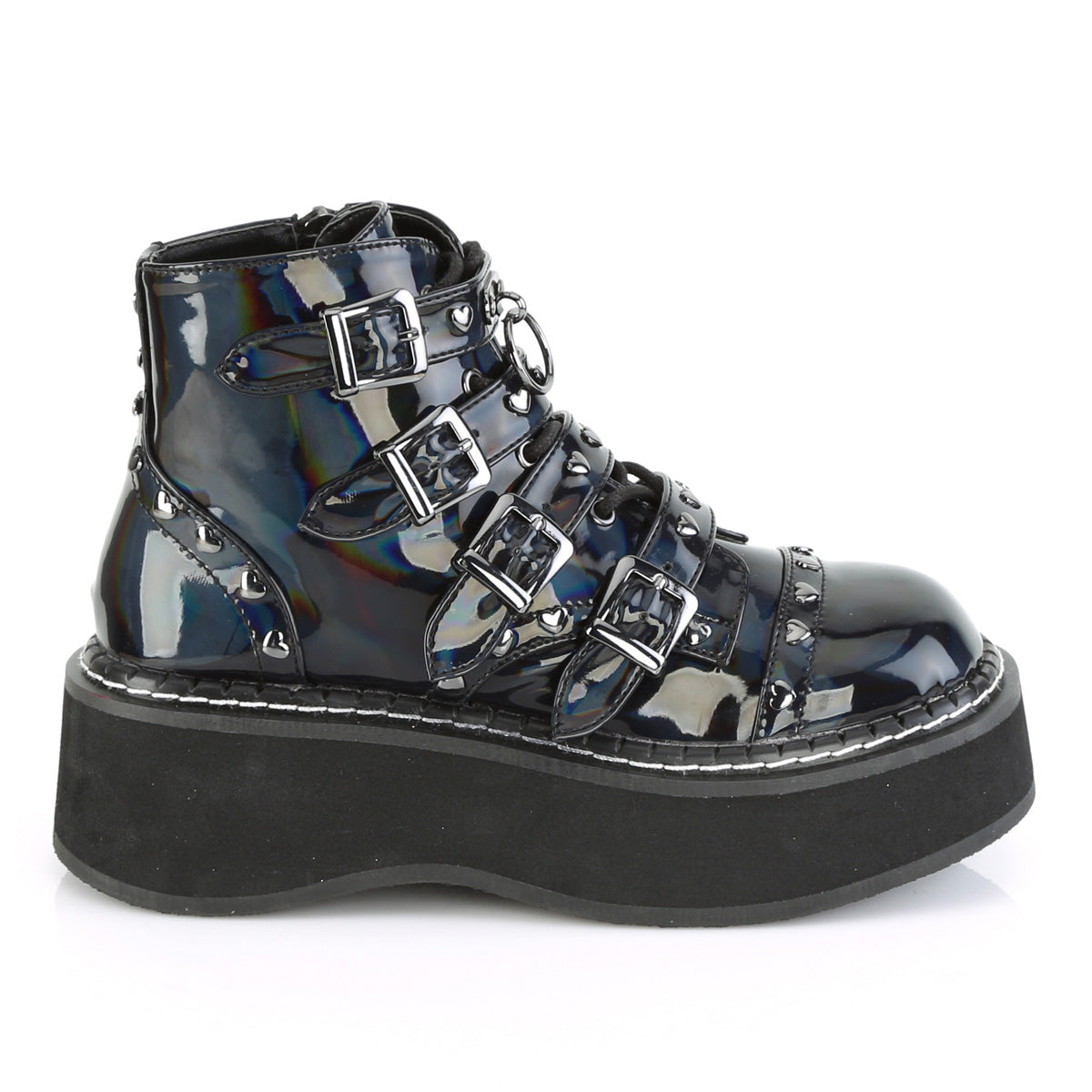 EMILY-315 Black Hologram Vegan Leather