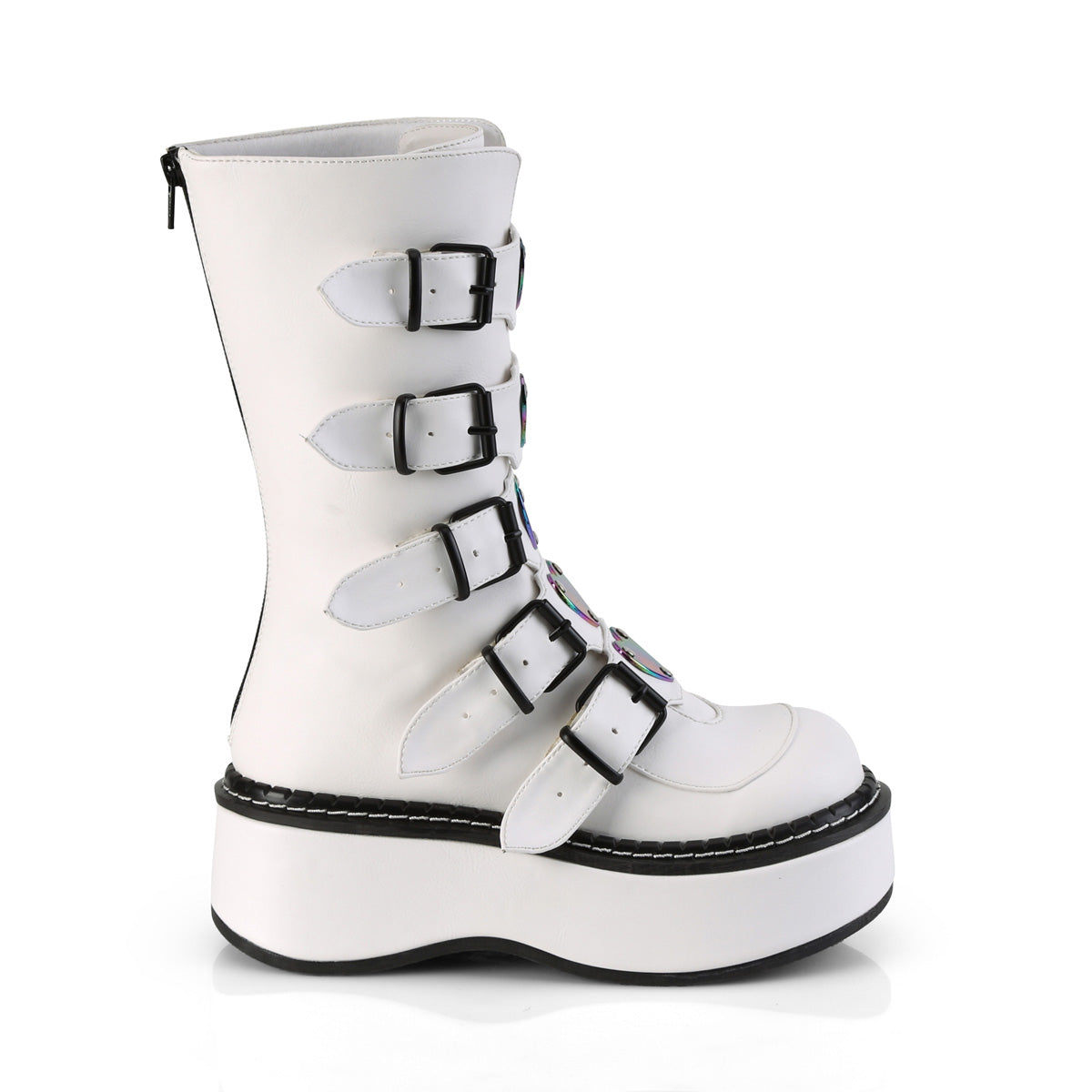 EMILY-330 White Vegan Leather