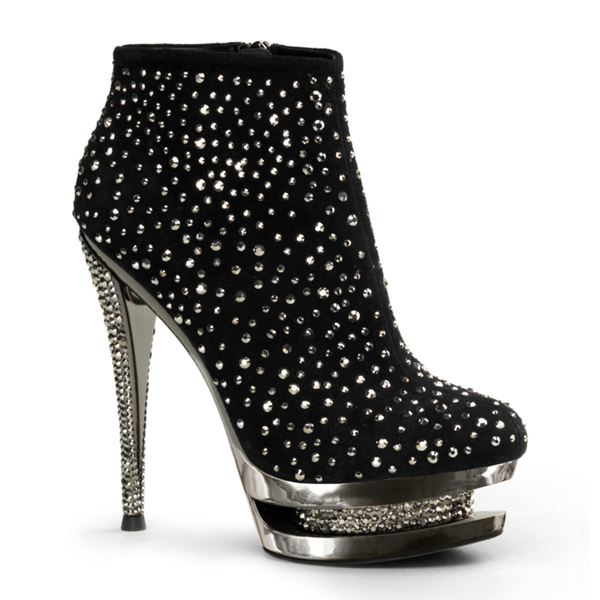 FASCINATE-1011 Black Suede/Pewter Chrome