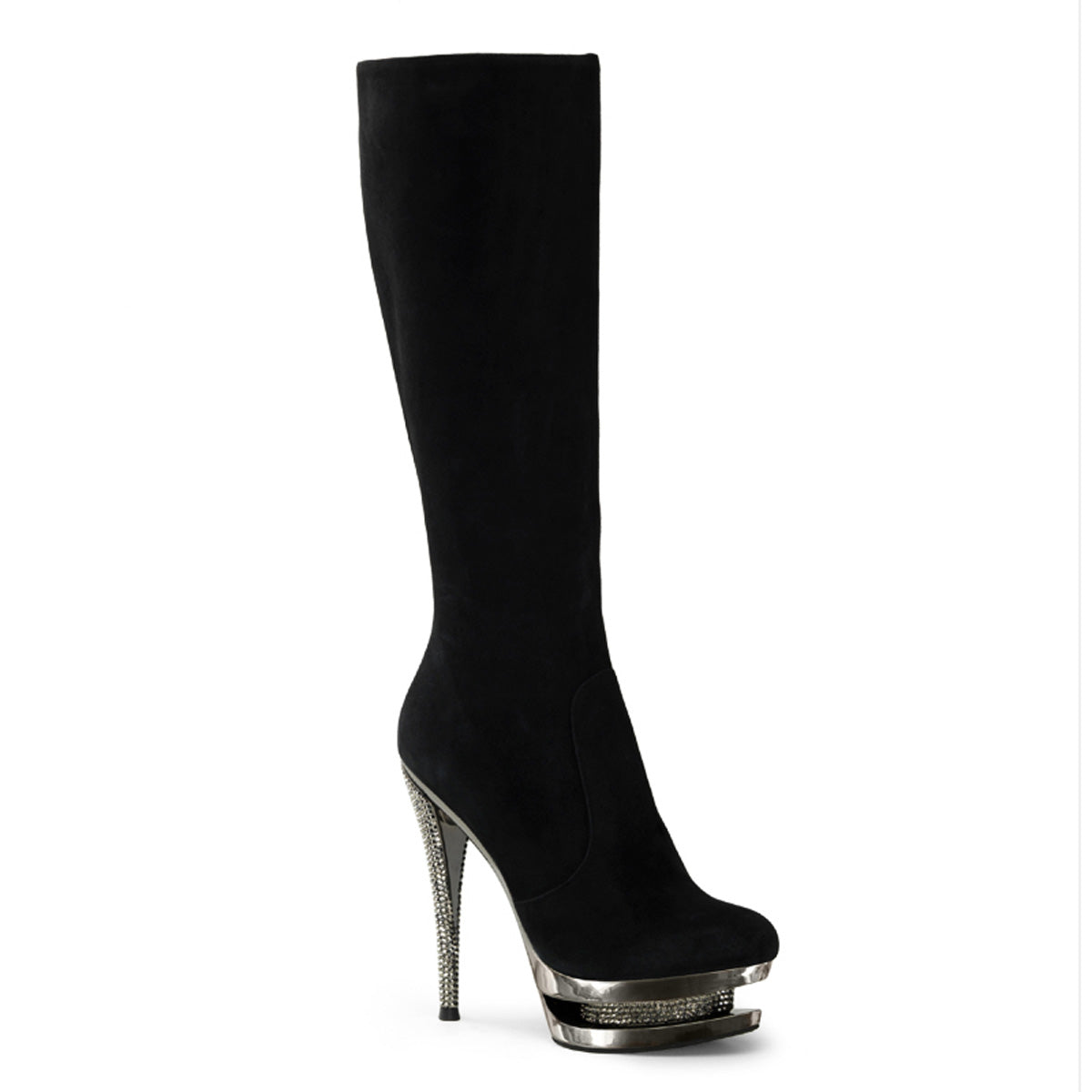 FASCINATE-2010 Black Suede/Pewter Chrome