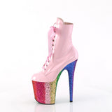 FLAMINGO-1020HG  Baby Pink Holo Patent/Rainbow Glitter