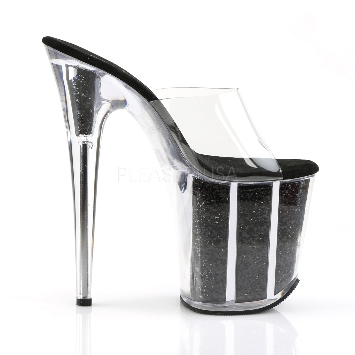 FLAMINGO-801G Clear/Black Glitter