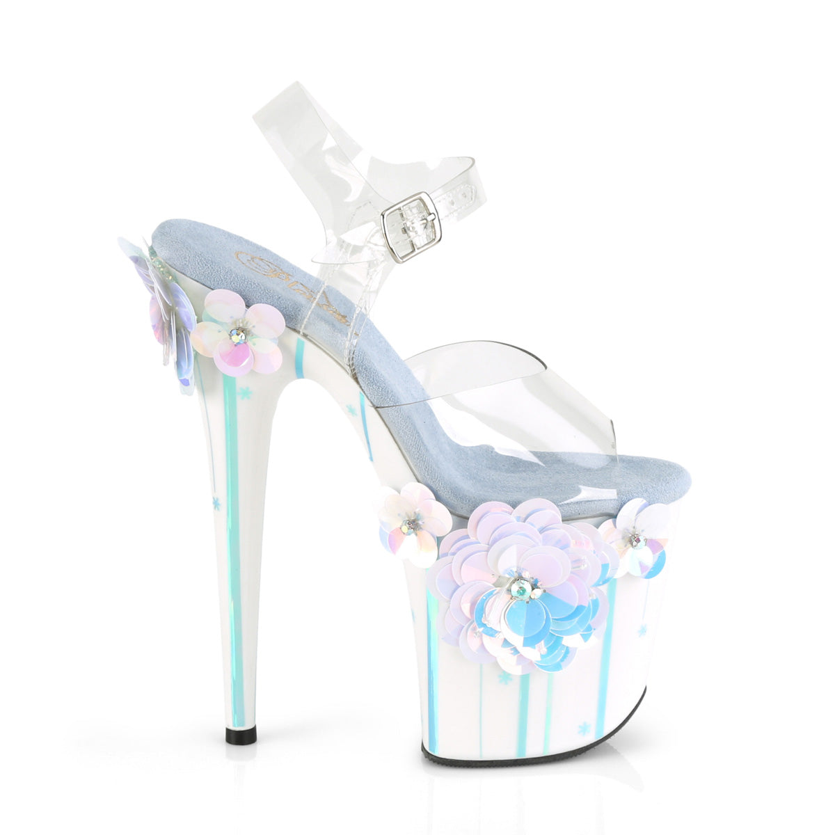 FLAMINGO-808SQFL Clear/Light Blue Iridescent