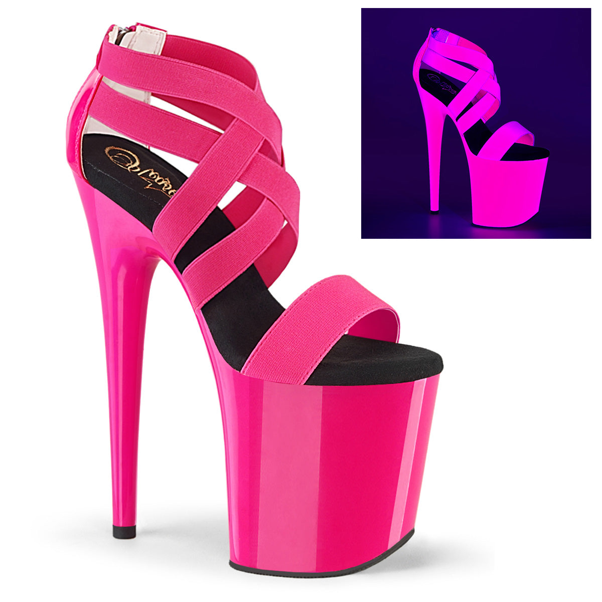 FLAMINGO-869UV Neon Hot Pink Elastic Band-Patent