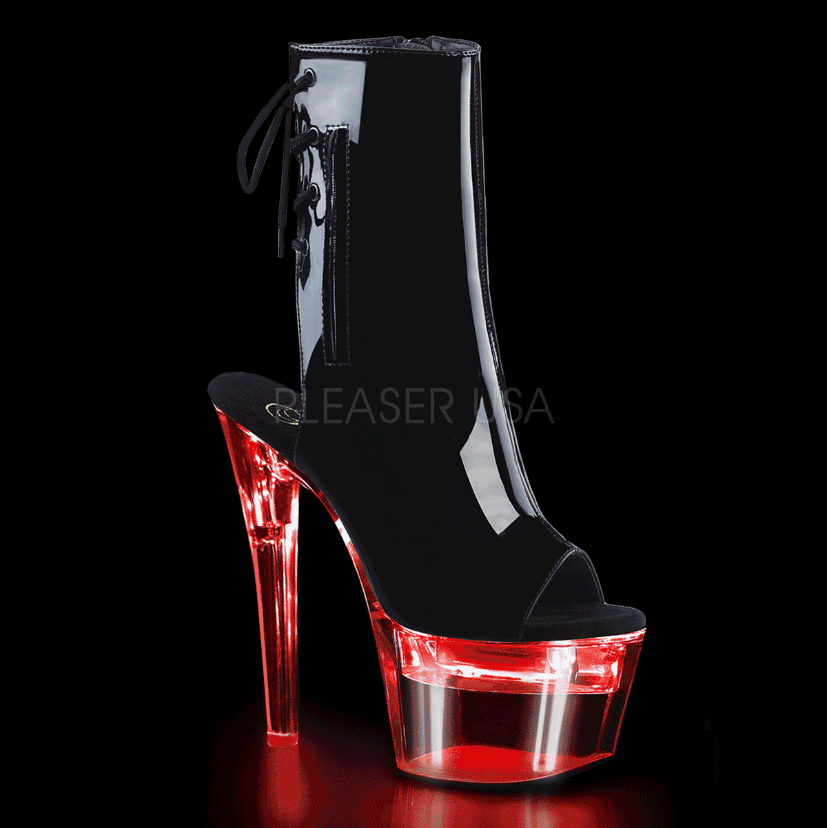 FLASHDANCE-1018-7 Black Patent/Clear