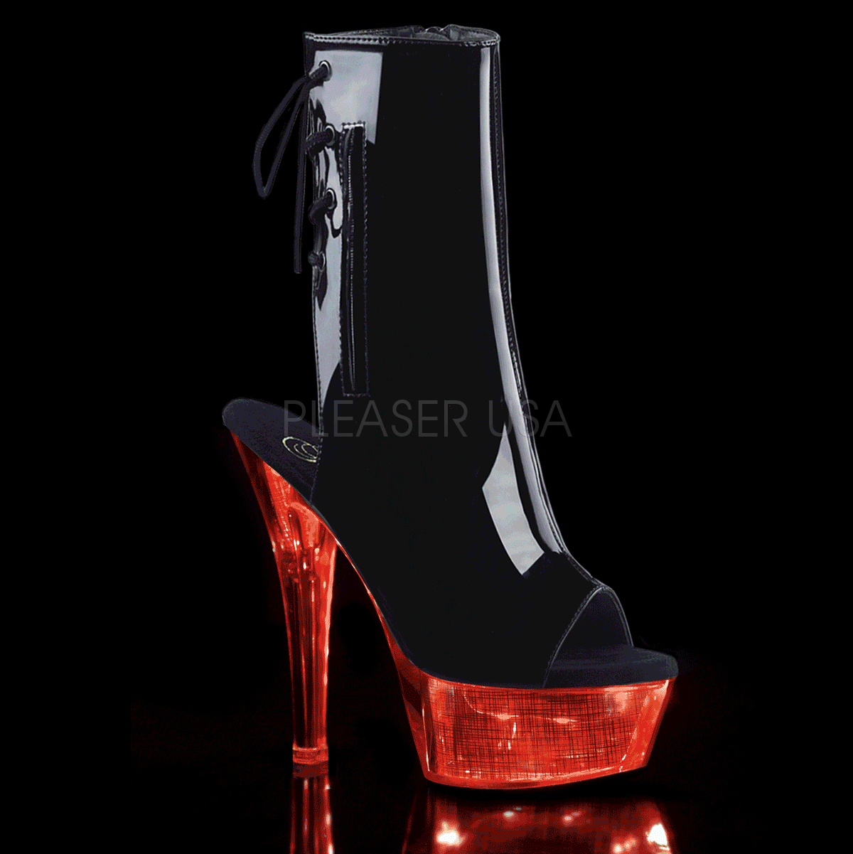 FLASHDANCE-1018CH Black Patent/Silver Hologram