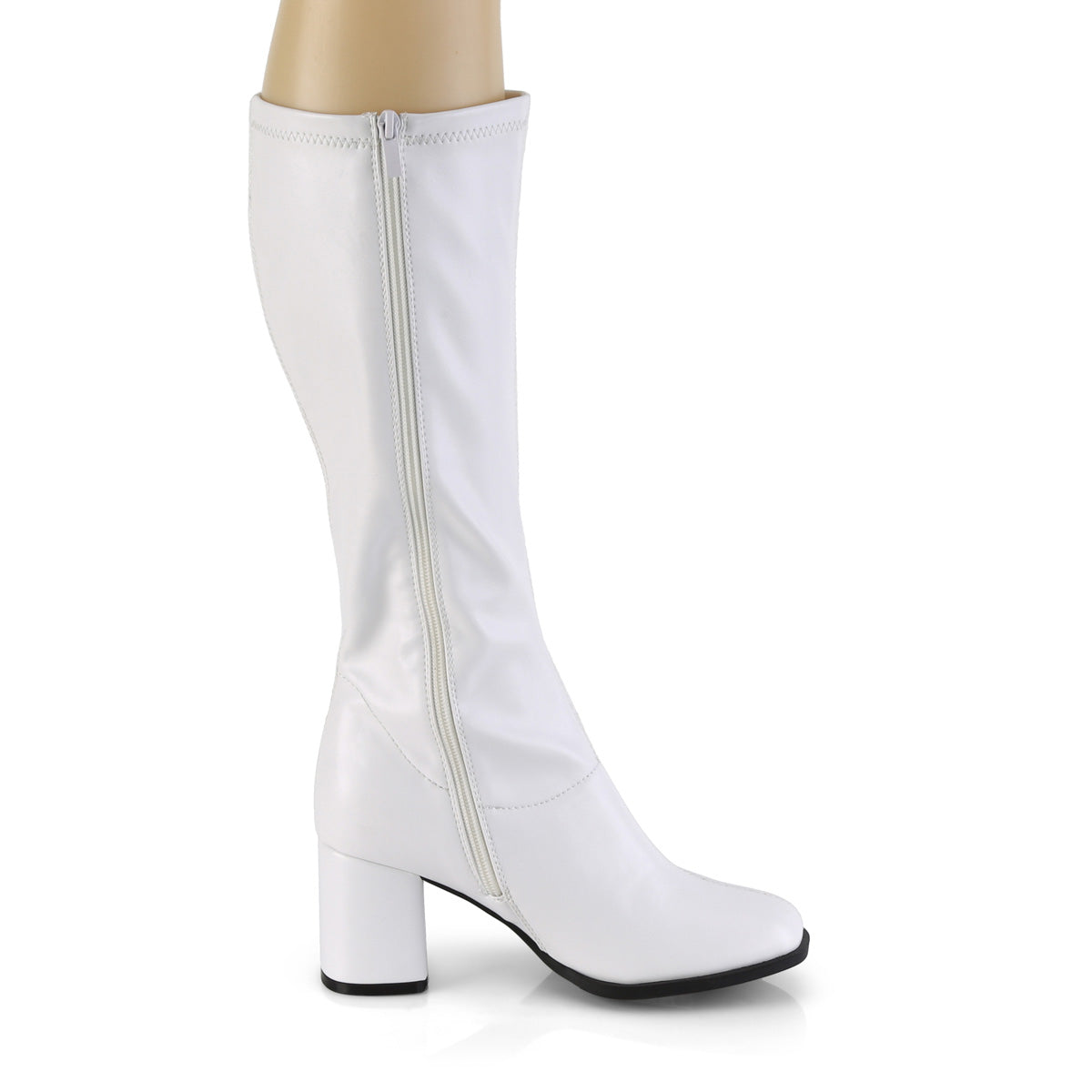 GOGO-300-2 White Str. Faux Leather
