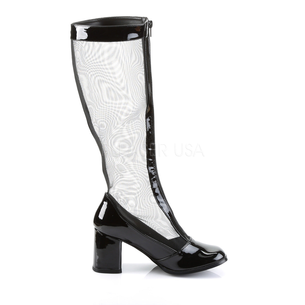 GOGO-307 Black Str Patent-Mesh