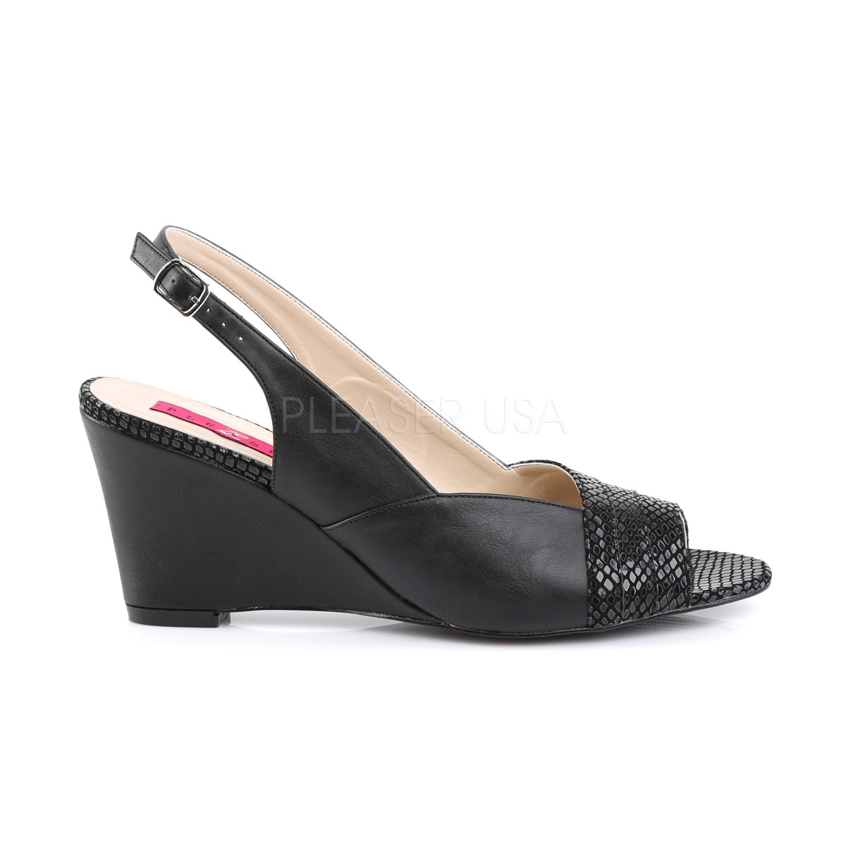 KIMBERLY-01SP Black Faux Leather
