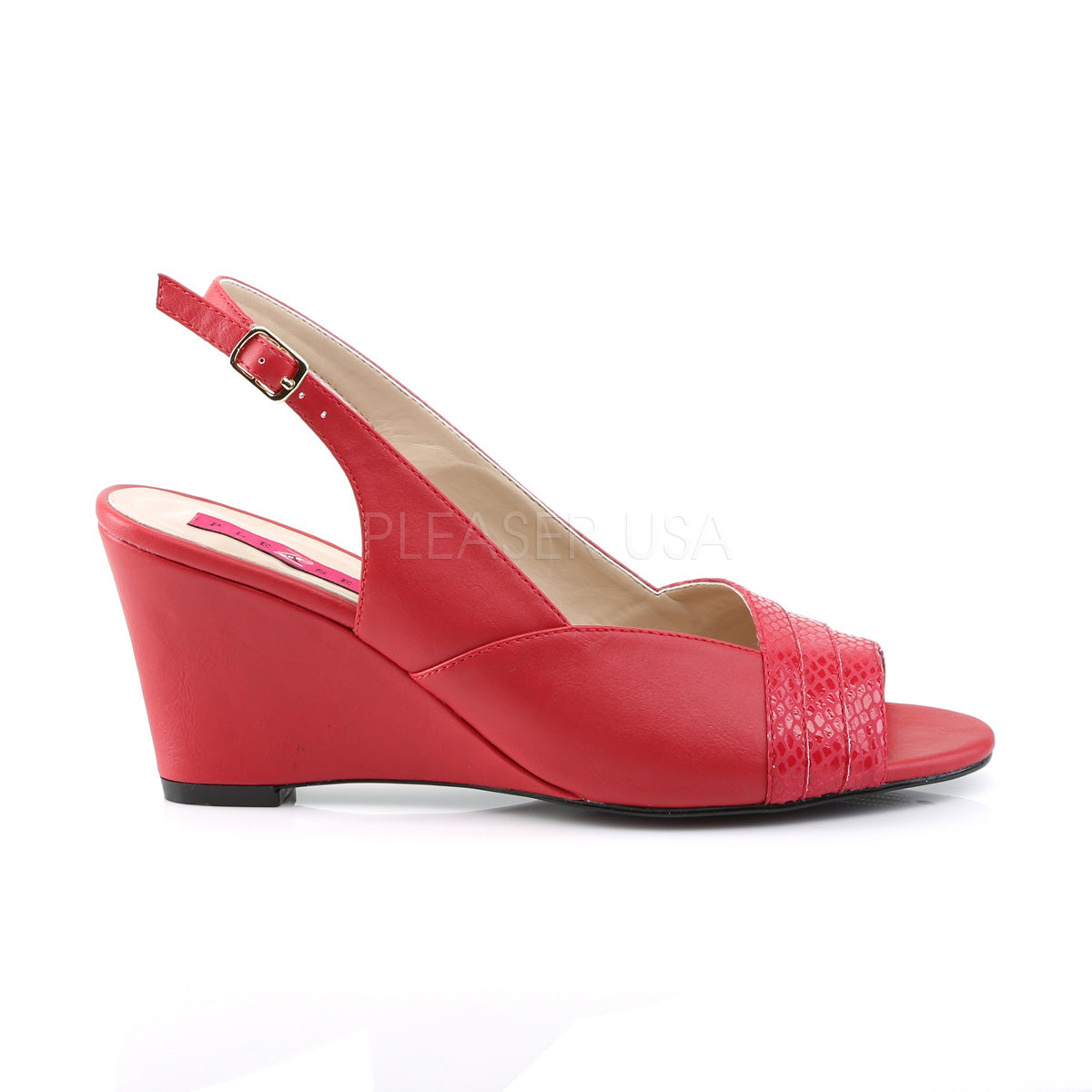 KIMBERLY-01SP Red Faux Leather