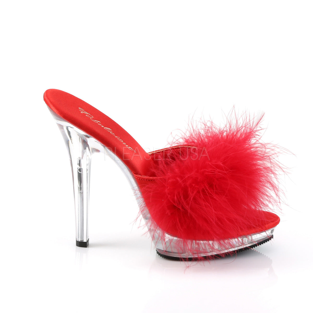 LIP-101-8 Red Satin-Fur/Clear