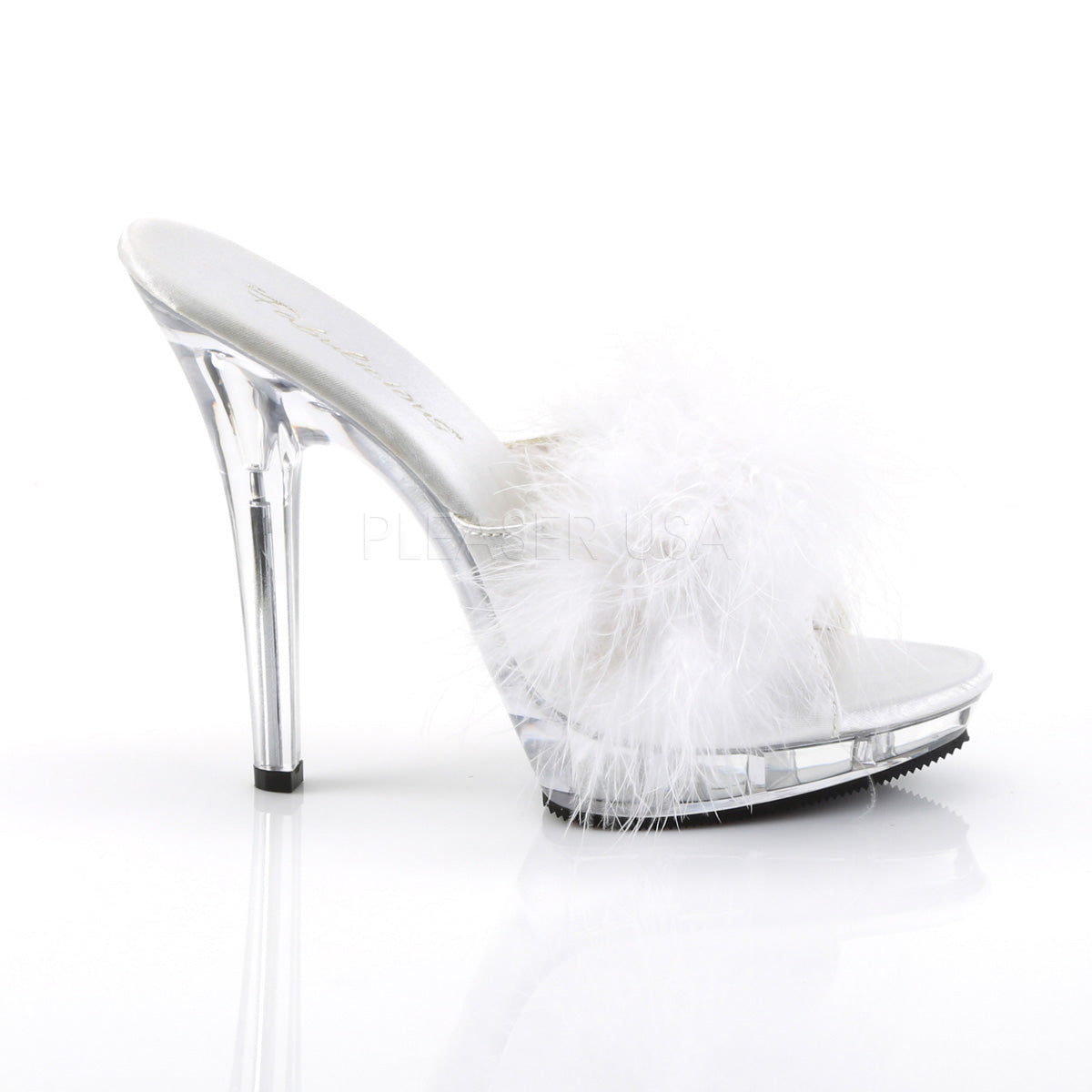 LIP-101-8 White Satin-Fur/Clear