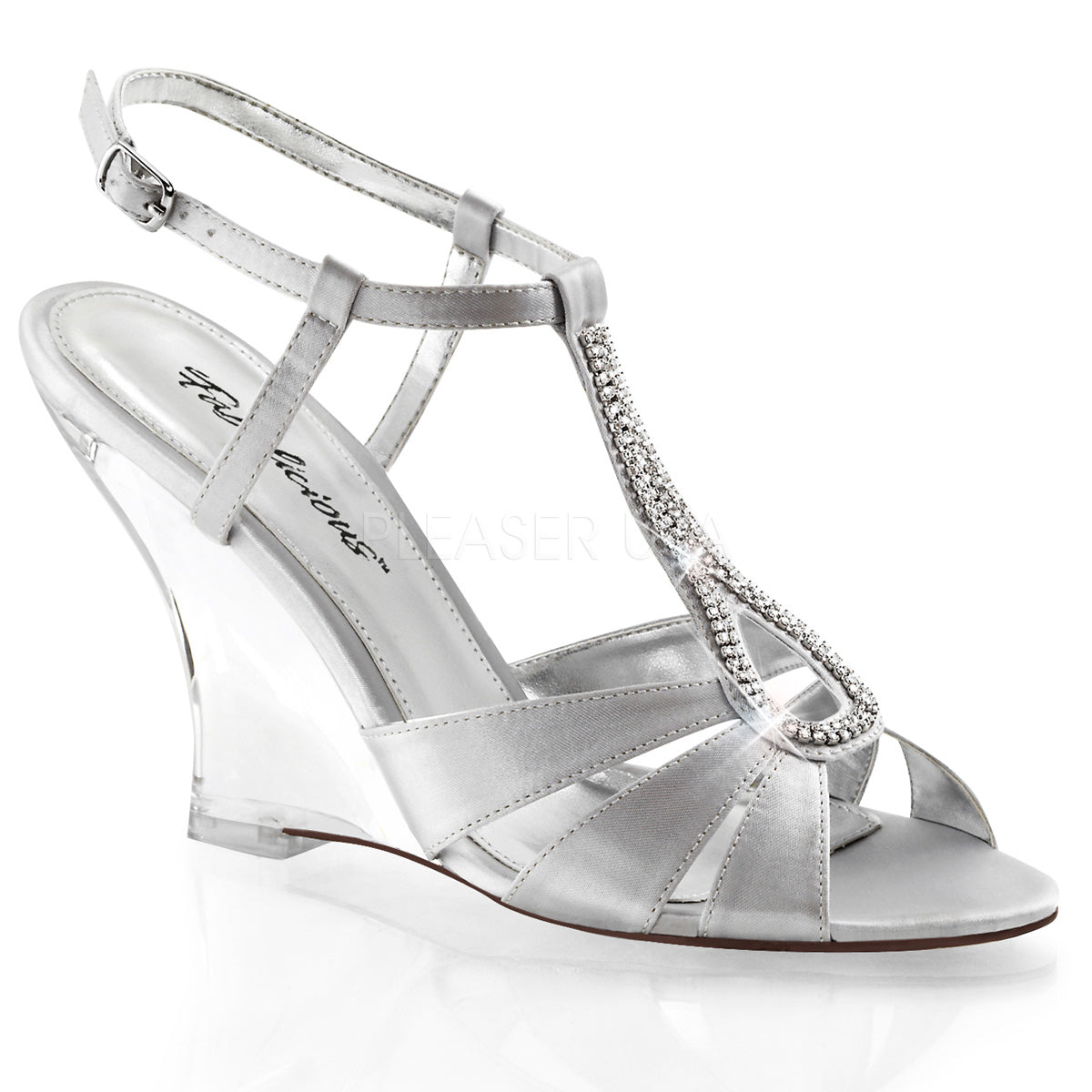 LOVELY-420 Silver Satin/Clear