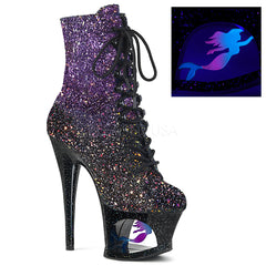 MOON-1020MER  Purple-Black Ombre Glitter/Black
