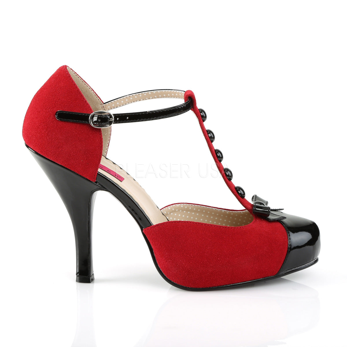 PINUP-02 Red M. Suede-Black Patent
