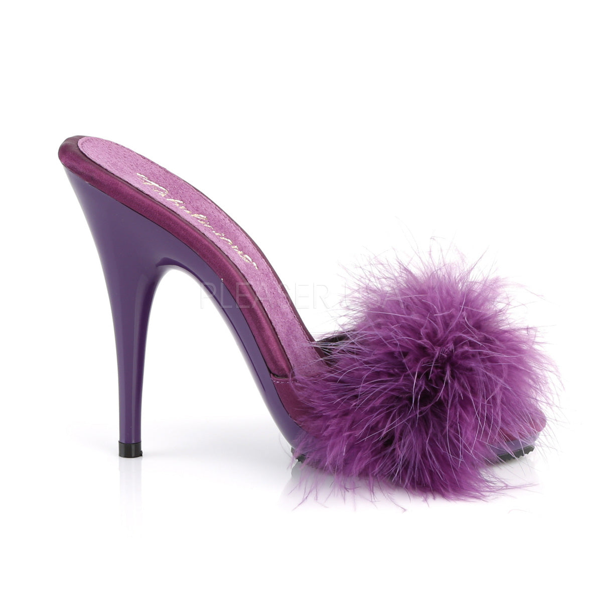 POISE-501F Purple Satin-Marabou Fur/Purple