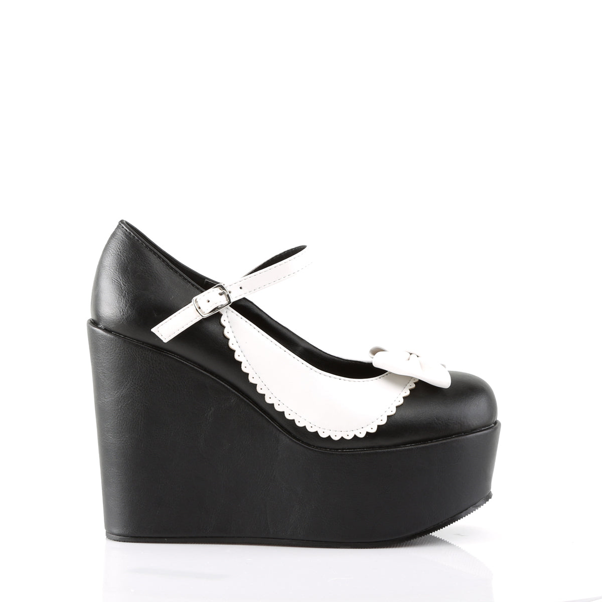 POISON-04 Black-White Vegan Leather