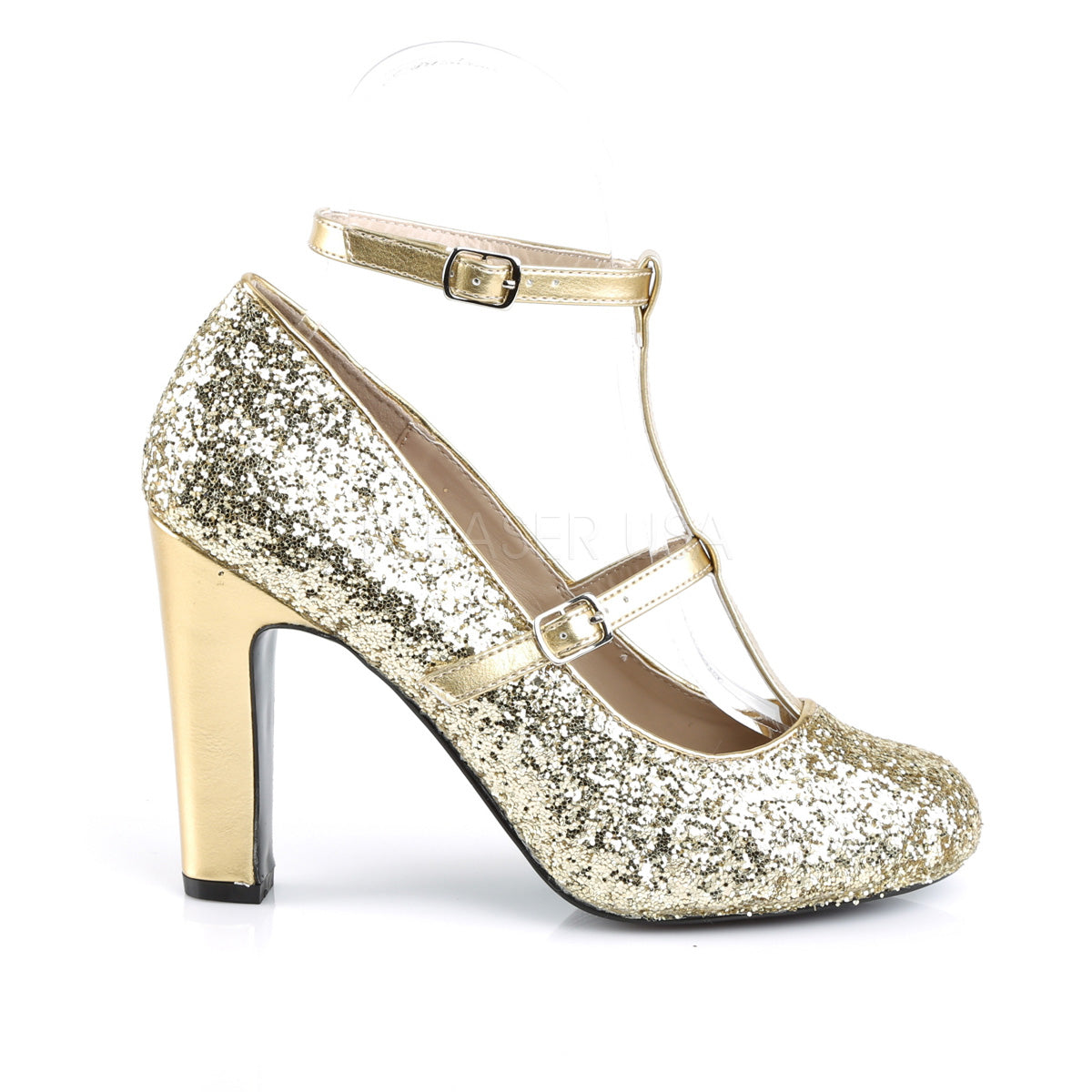 QUEEN-01 Gold Glitter-Metallic Pu