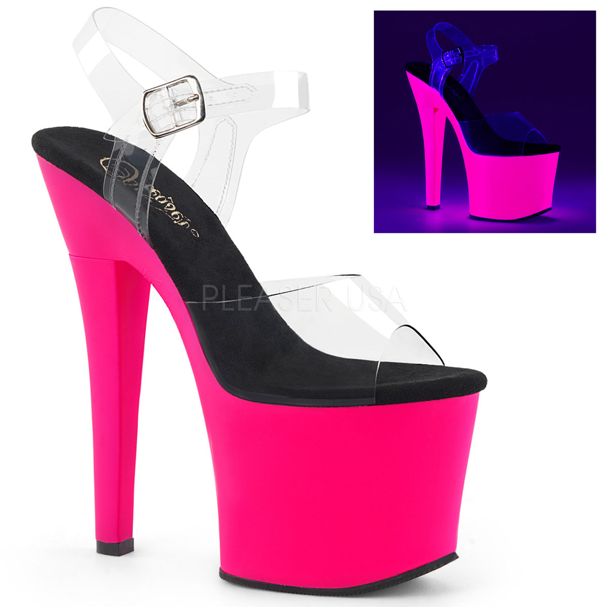 RADIANT-708UV Clear/Neon Hot Pink