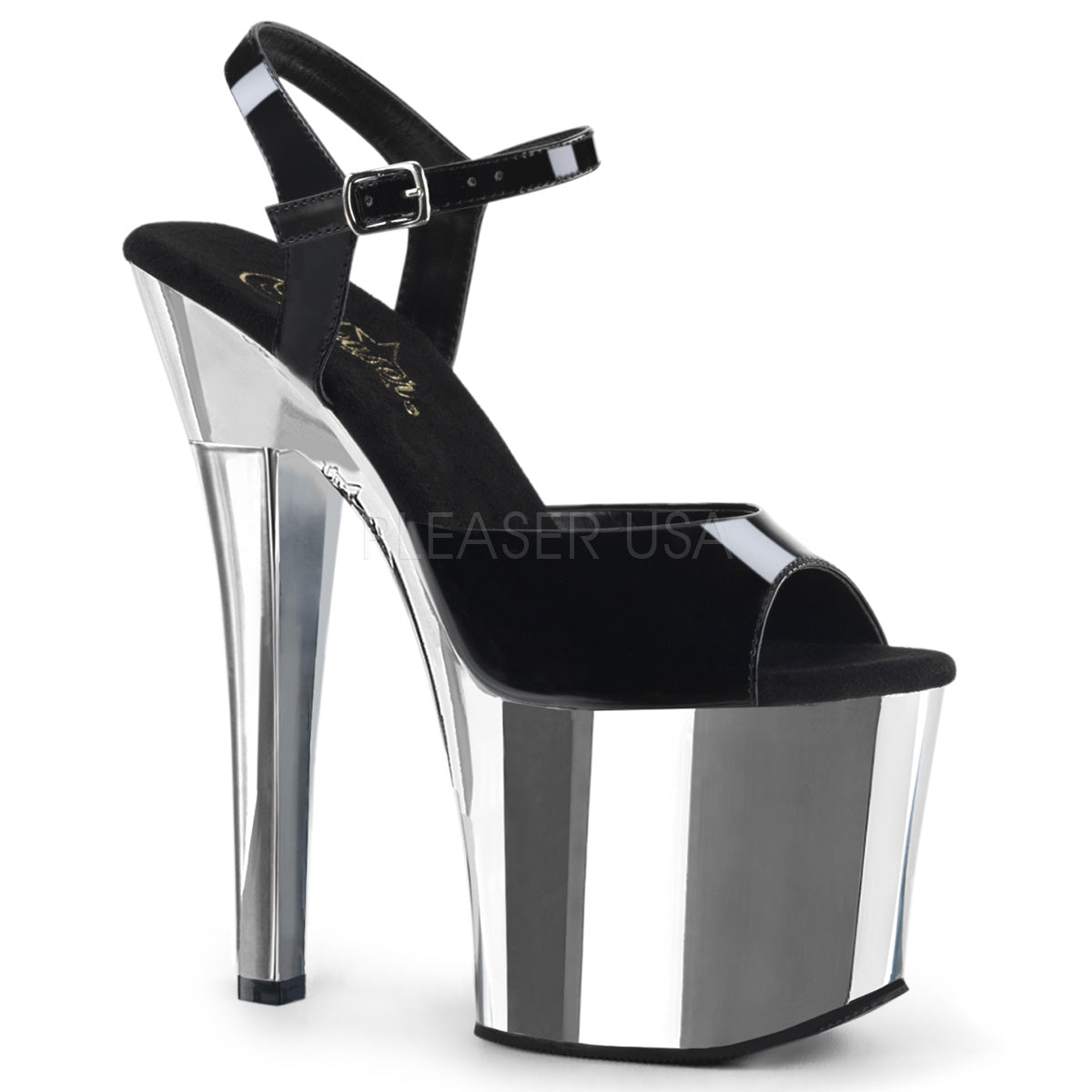 RADIANT-709 Black Patent/Silver Chrome