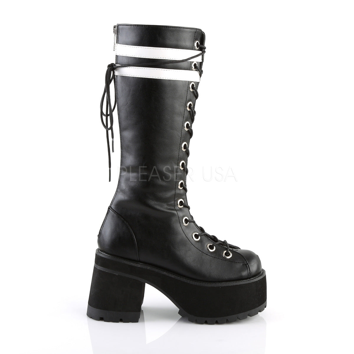 RANGER-320 Black-White Vegan Leather