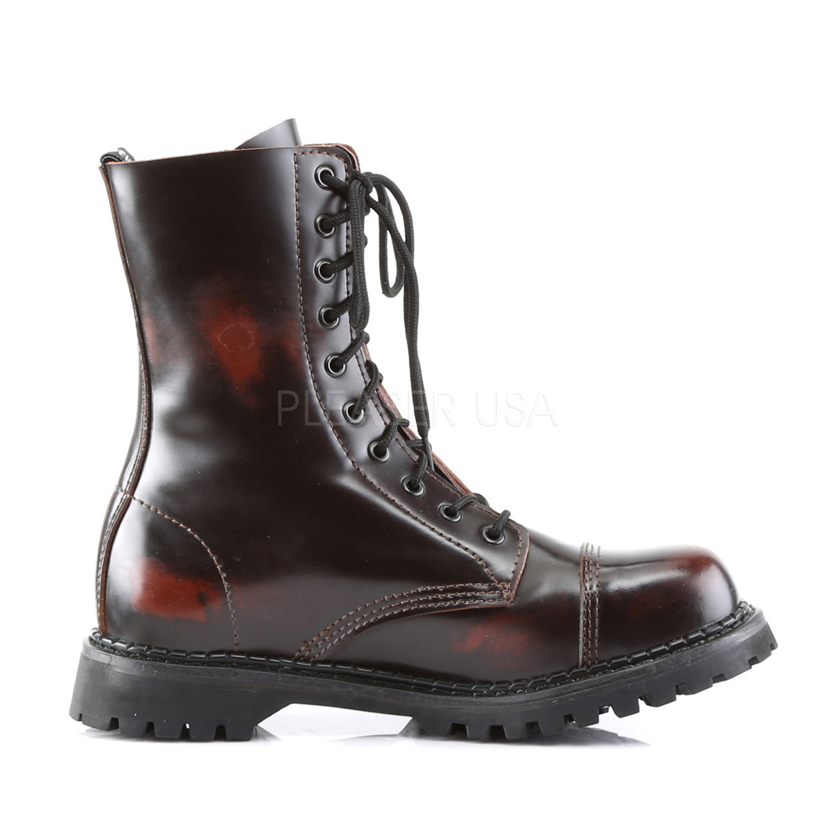 ROCKY-10 Burgundy Rub-Off Leather