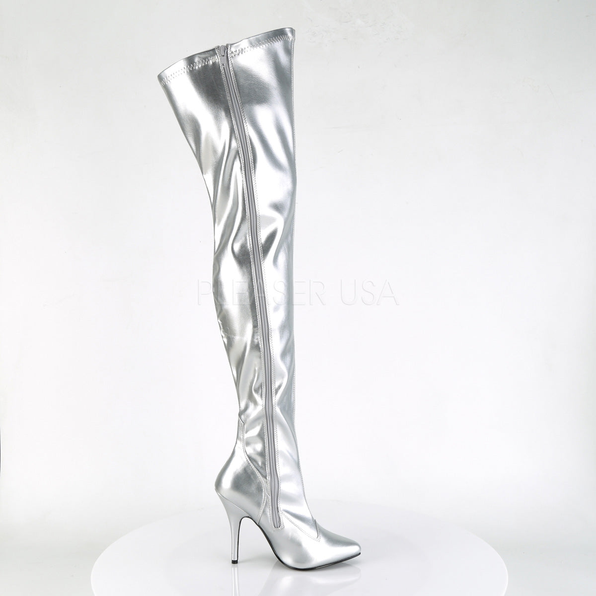 SEDUCE-3000 Silver Str Faux Leather