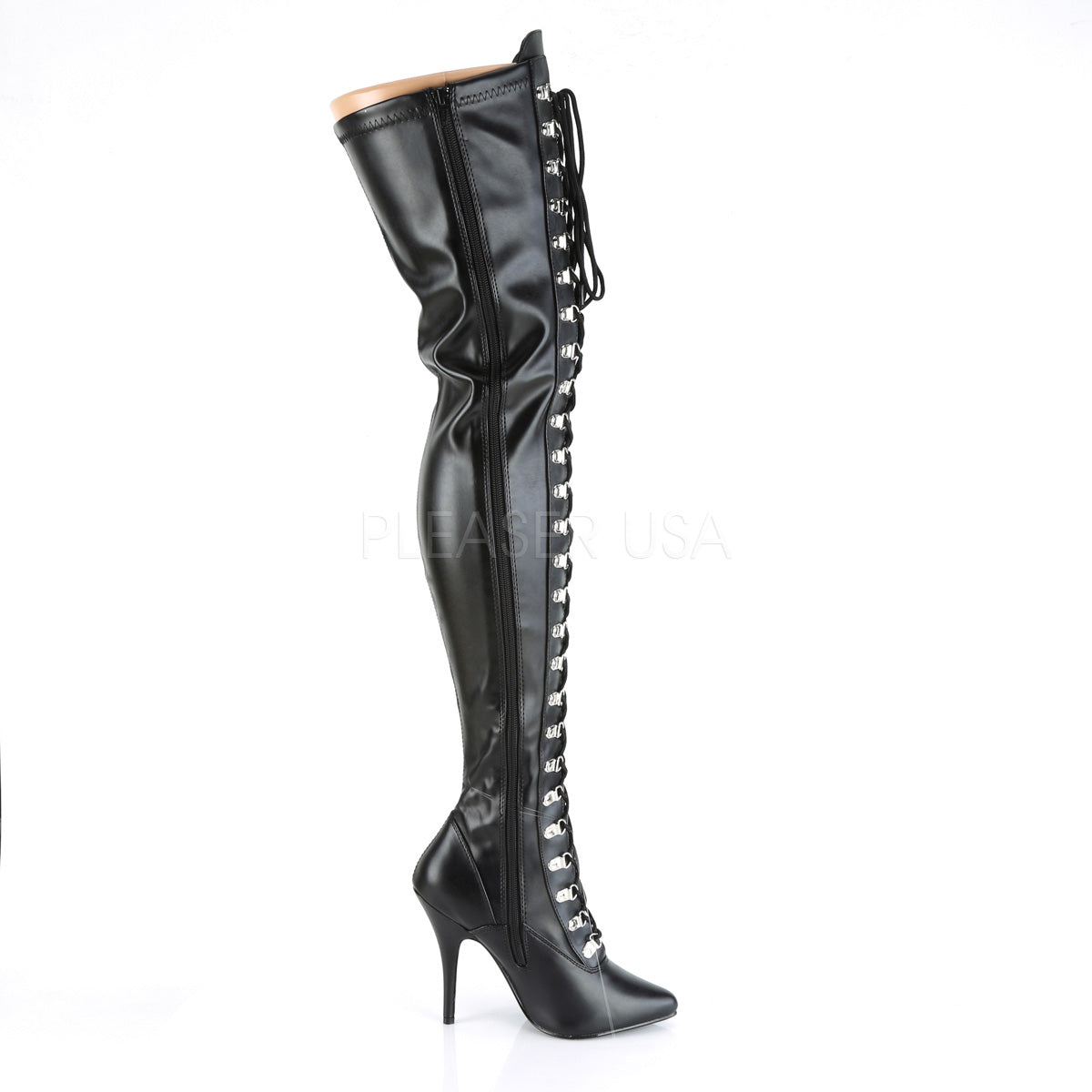 SEDUCE-3024 Black Str Faux Leather