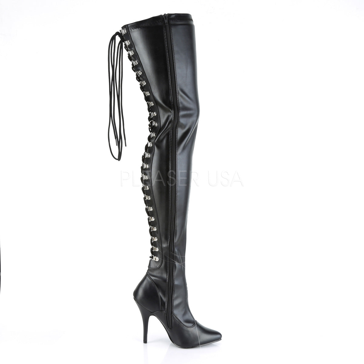 SEDUCE-3063 Black Str Faux Leather
