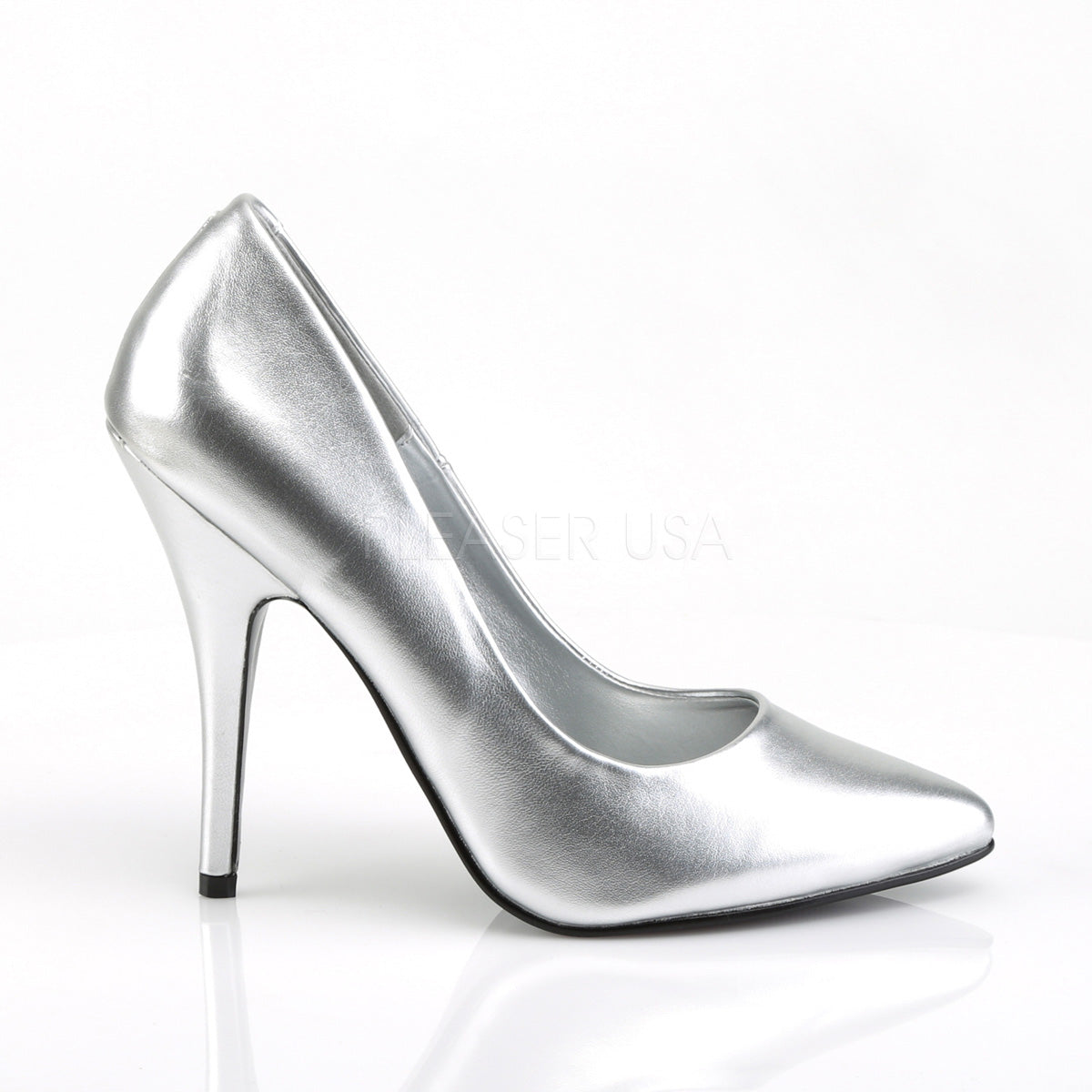 SEDUCE-420 Silver Faux Leather