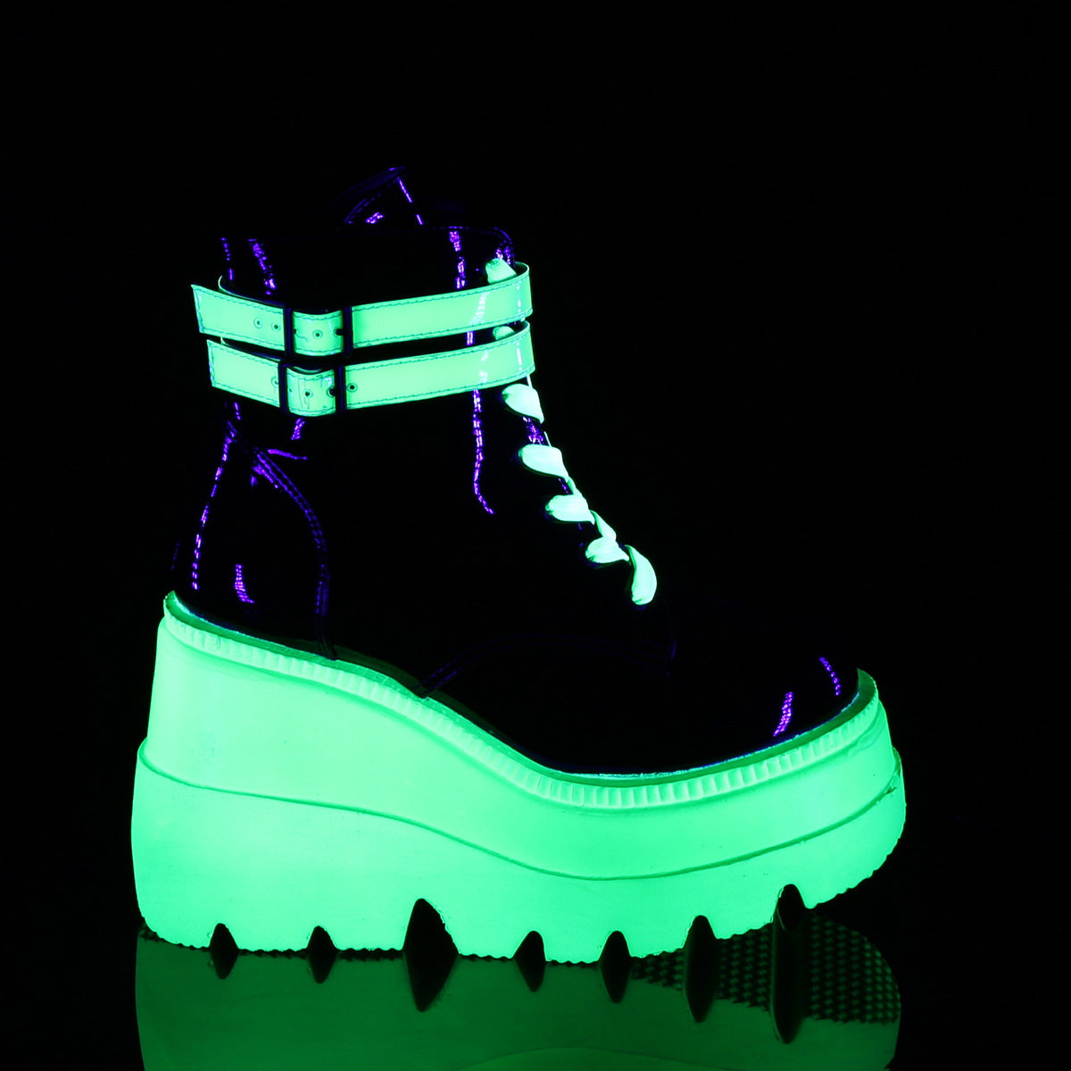 SHAKER-52 Black Patent-UV Neon Green