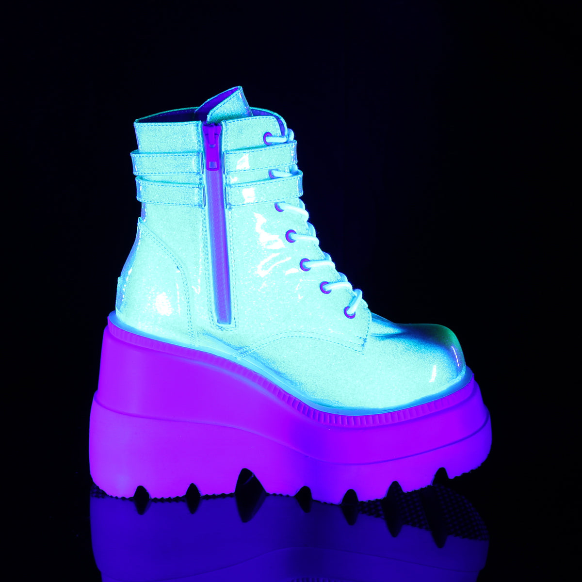 SHAKER-52 UV Green Shifting Glitter Vegan Leather