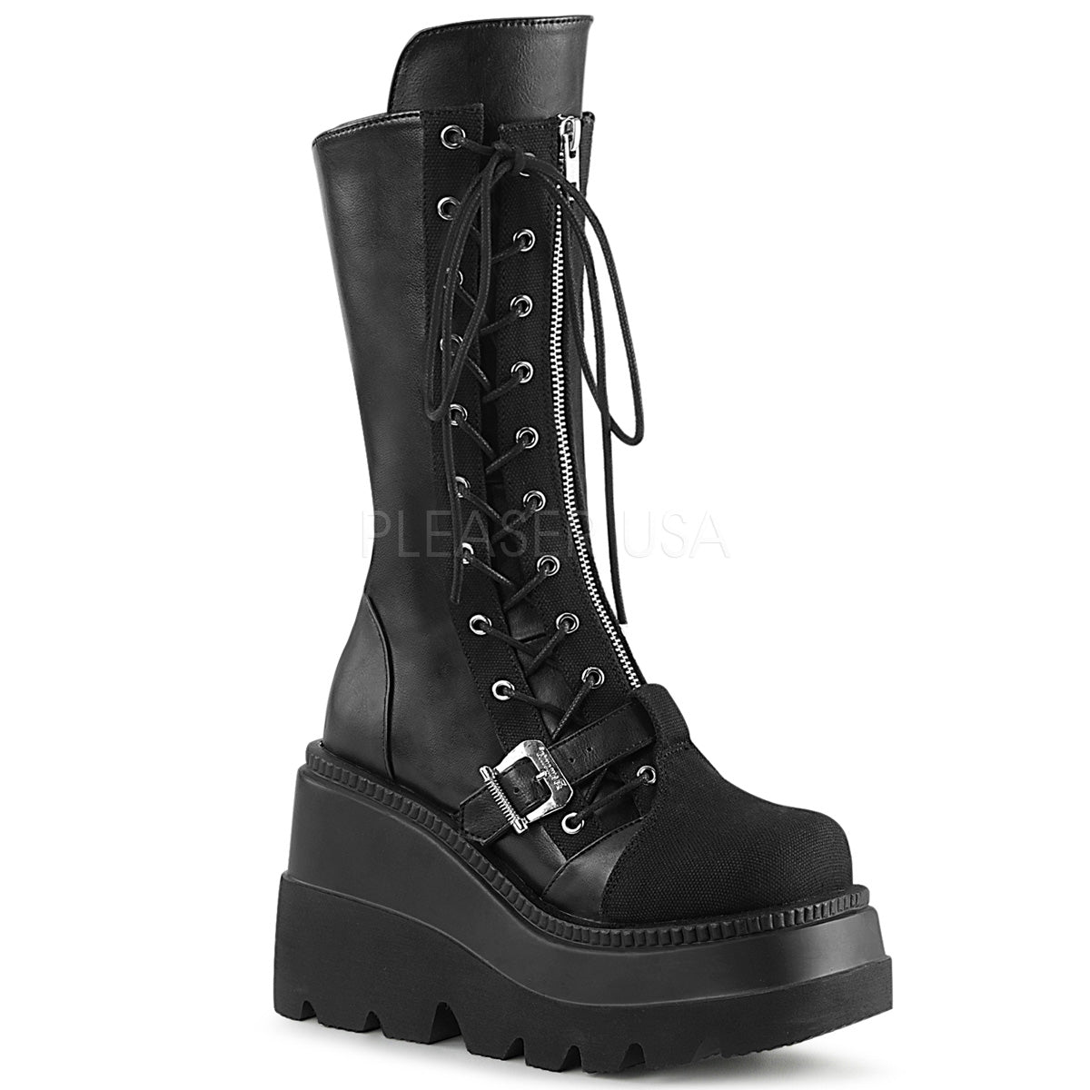 SHAKER-71 Black Vegan Leather-Canvas