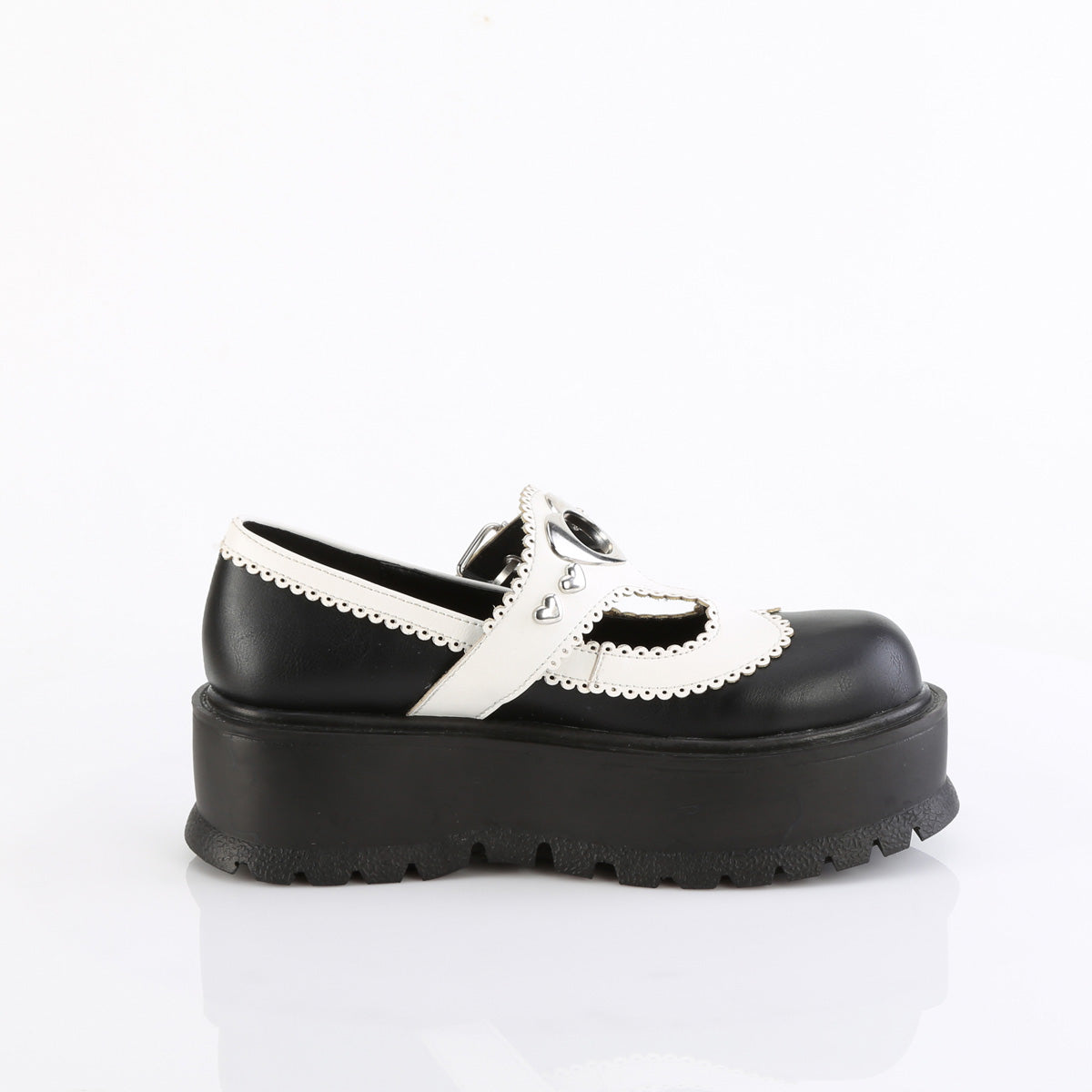 SLACKER-23 Black-White Vegan Leather