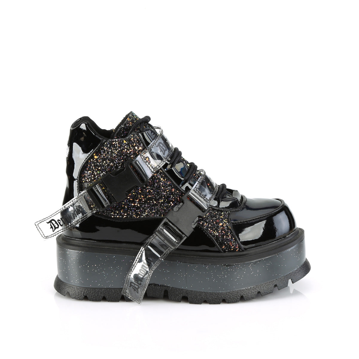 SLACKER-50 Black Patent-Black Multi Glitter