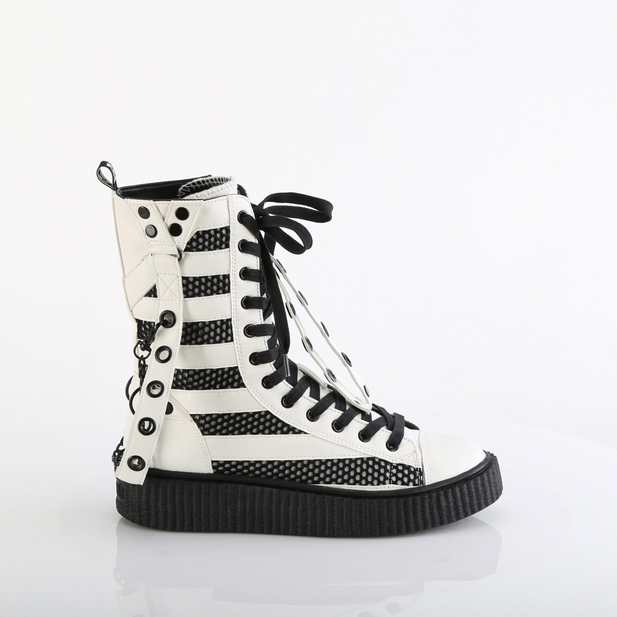 SNEEKER-325 White Vegan Leather-Fishnet