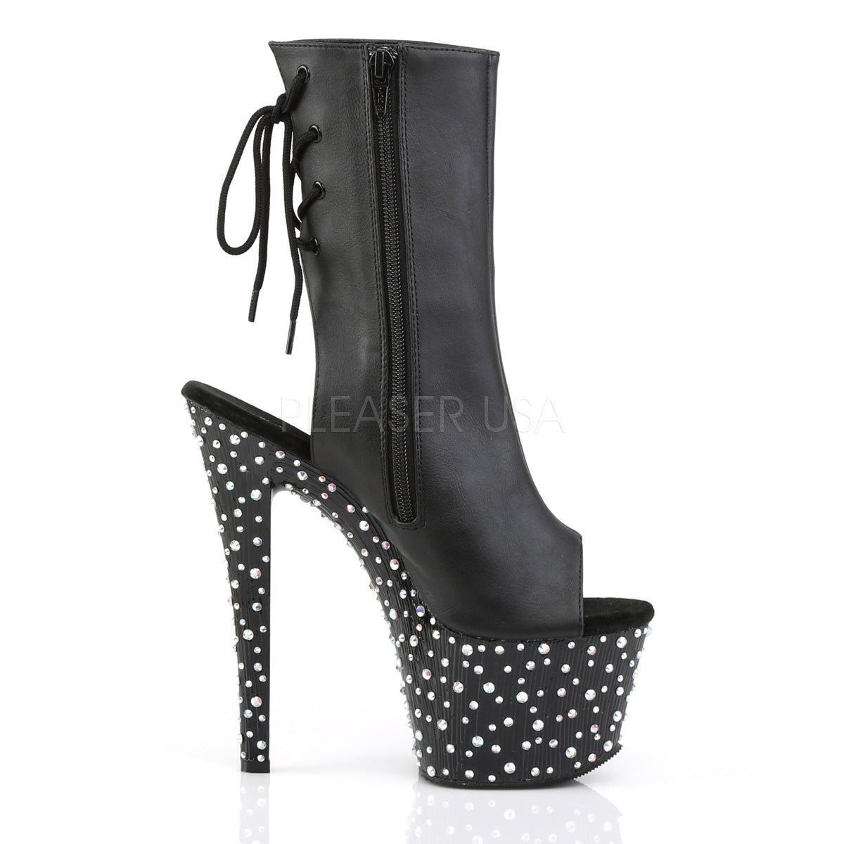 STARDANCE-1018-7 Black Faux Leather/Black-Silver Multi RS