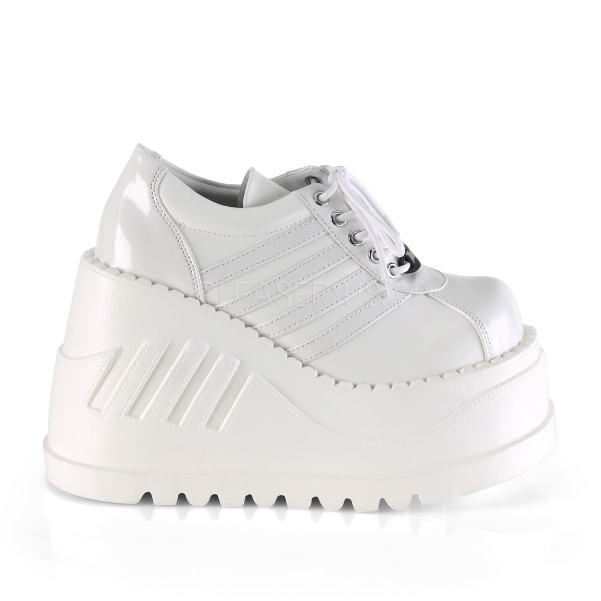 STOMP-08 White Patent-Vegan Leather