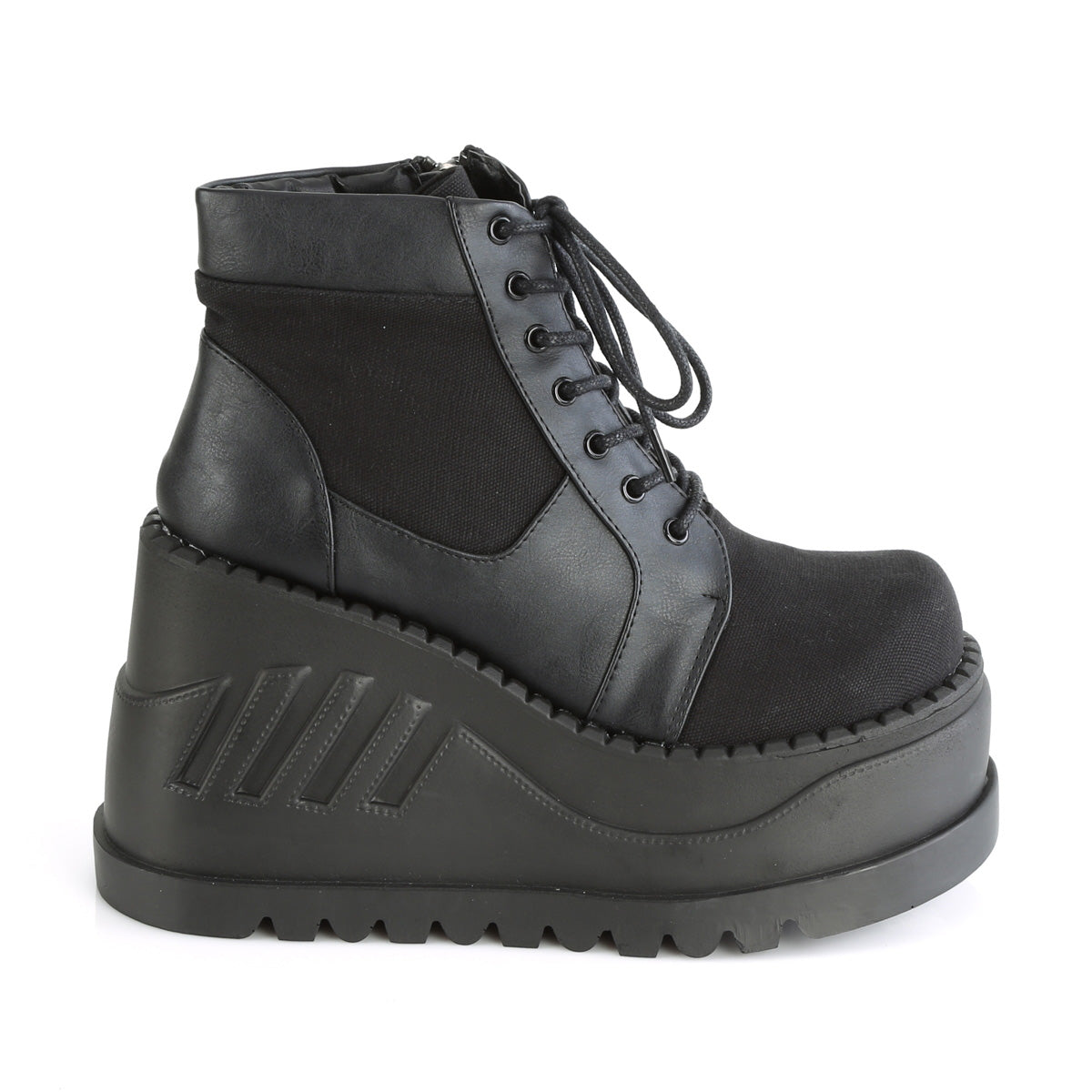 STOMP-10-1 Black Canvas-Vegan Leather