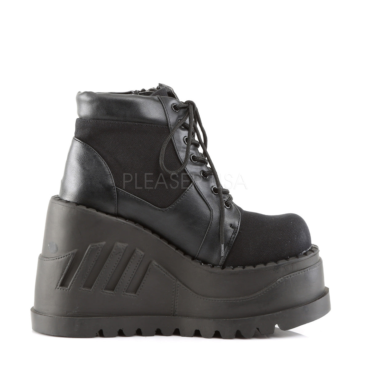 STOMP-10 Black Canvas-Vegan Leather