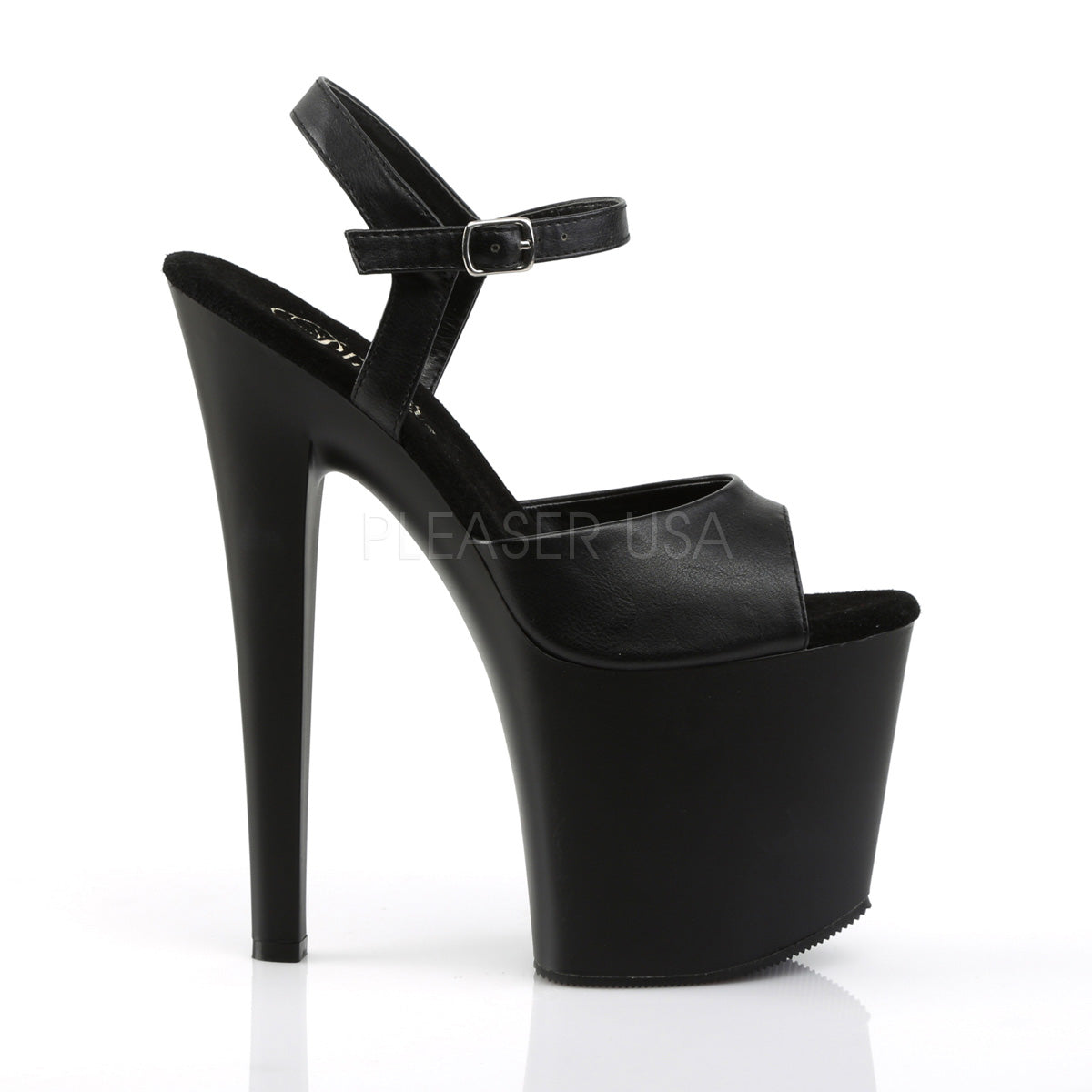 TABOO-709 Black Faux Leather/Black Matte